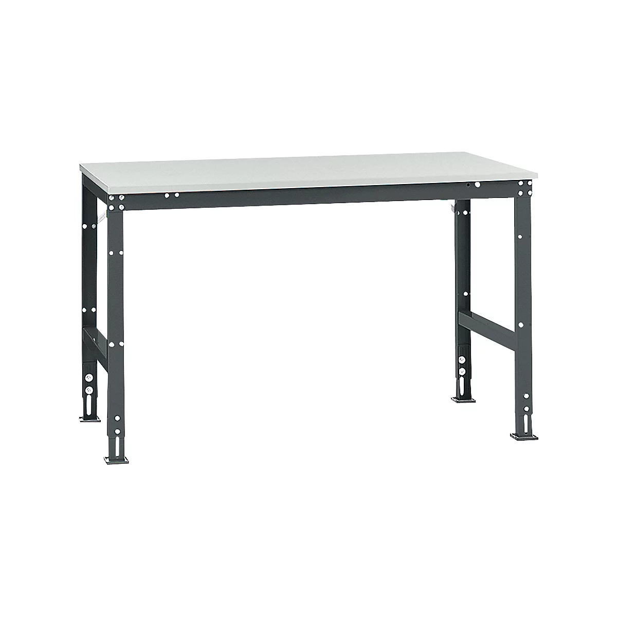 Mesa de trabajo Manuflex UNIVERSAL estándar, 1500 x 1000 mm, plástico gris luminoso, antracita