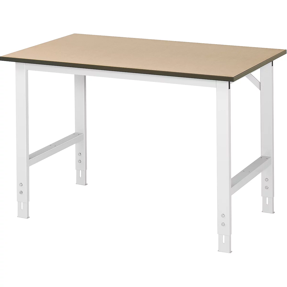 Mesa de trabajo, tablero MDF, An 1250 x P 800 x Al 760-1080 mm