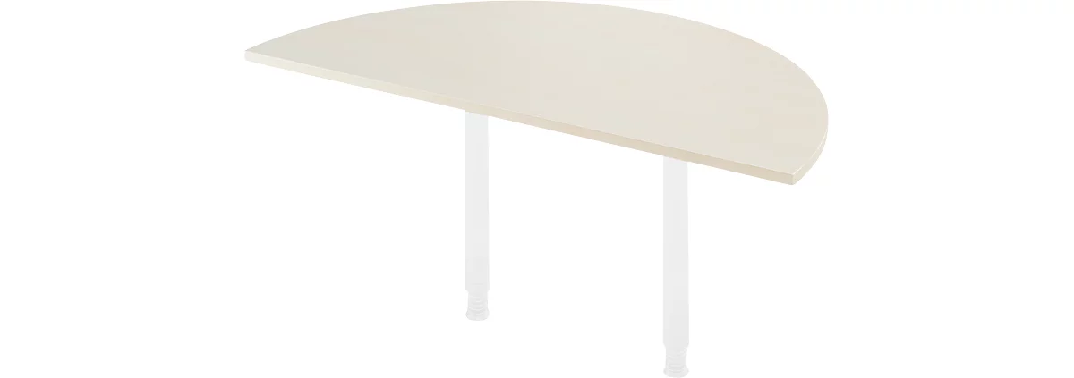 Mesa extensible, Ø 1600 mm, decorado arce/blanco