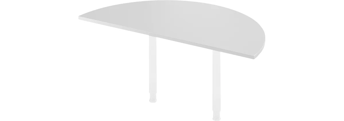Mesa extensible, Ø 1600 mm, gris claro/blanco