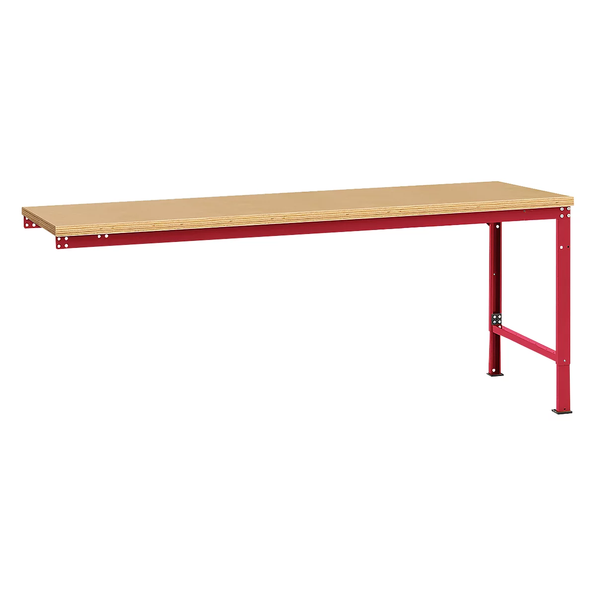 Mesa extensible Manuflex UNIVERSAL Spezial, tablero múltiplex, 2000 x 1000, rojo rubí