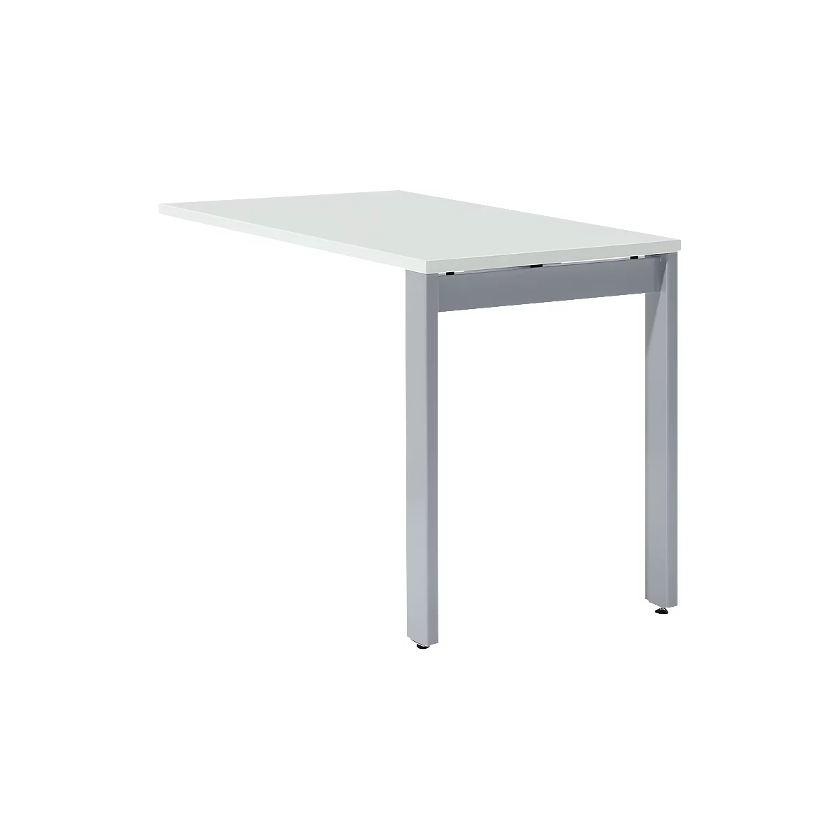 Mesa extensible Schäfer Shop Select LOGIN, 4 patas, An 1000 x F 600 x Al 740 mm, aluminio gris claro/blanco