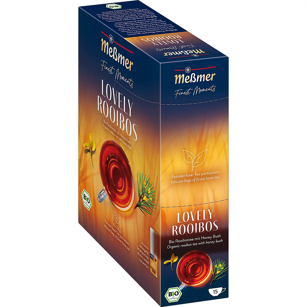 Messmer Finest Roibos, rooibosthee, theezakjes, 15 stuks
