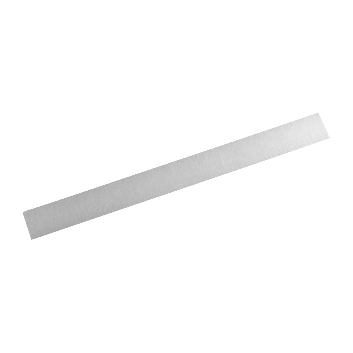 Gray, elongated strip diagonally from bottom left to top right against a white background.