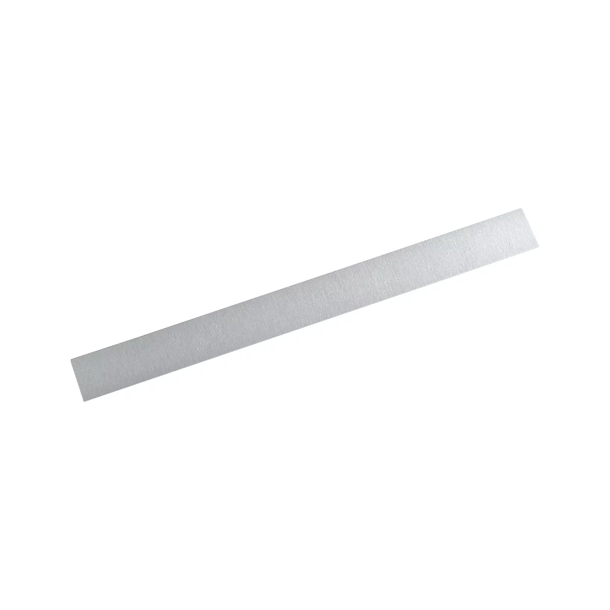 A narrow, gray, rectangular band, diagonally in front of a white background.