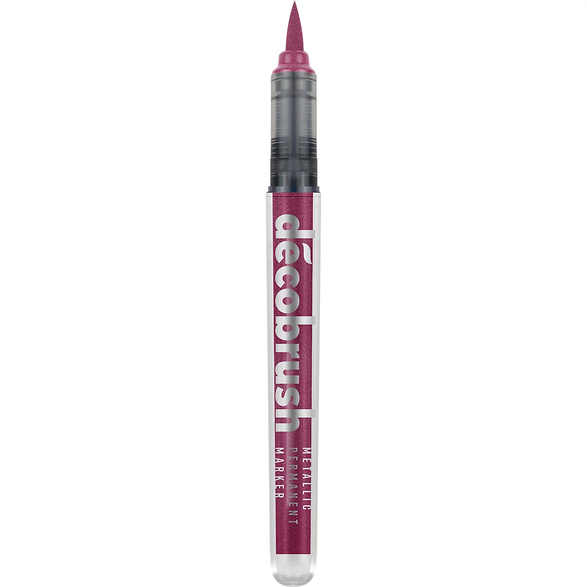 Metallic Marker Karin Déco Brush, für schwarze & weisse Oberflächen, lichtbeständig, permanent, 1 Stück, pink