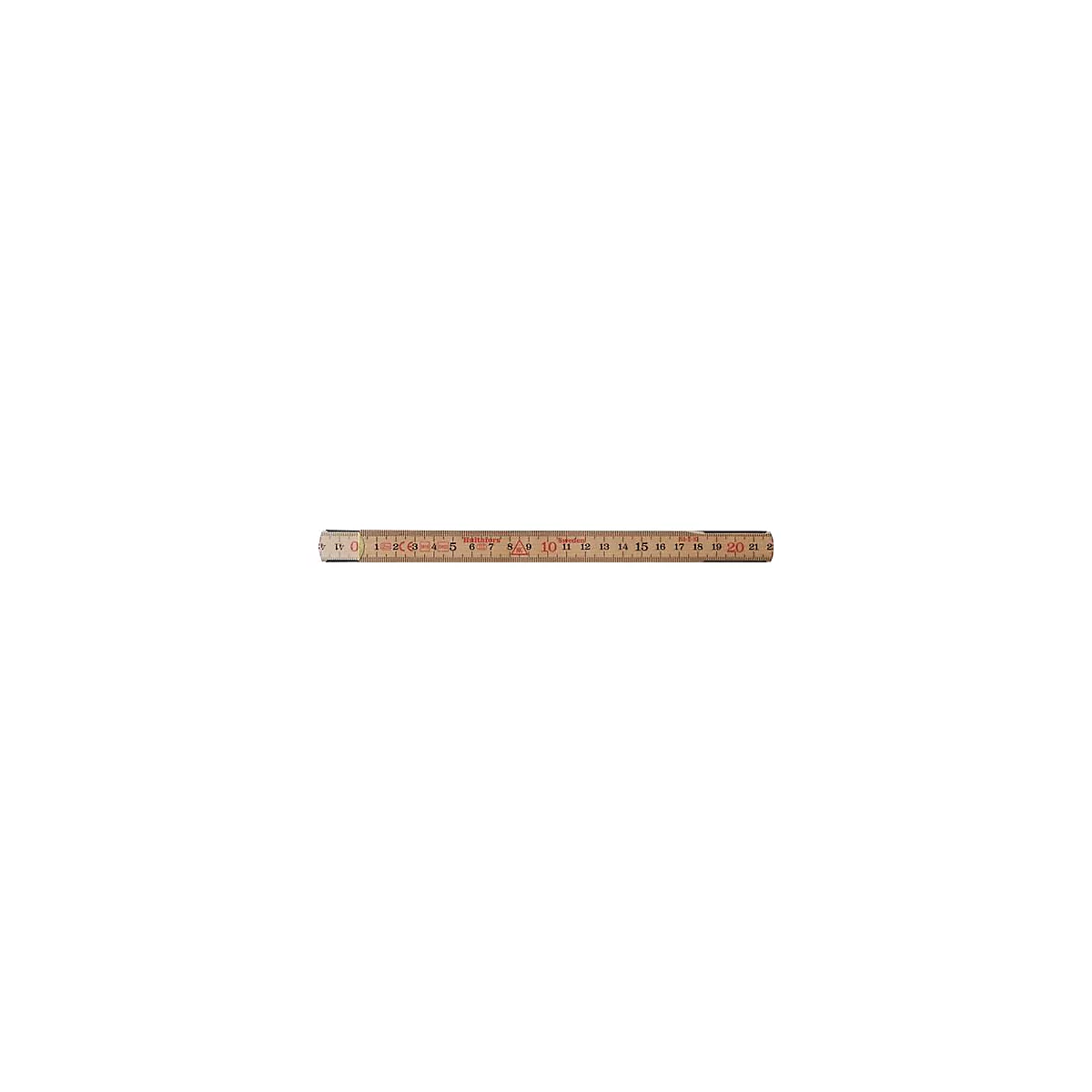 Mètre pliant 59-2-10 L.2m l.15mm mm/cm CE III verre naturel HULTAFORS