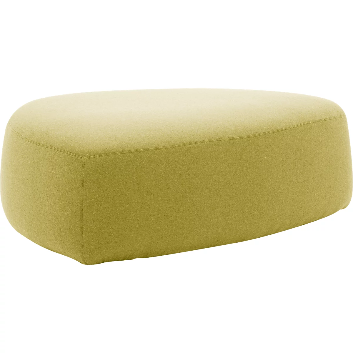 Meubles rembourrés Leyform GOGO Pouf, grand, ovale, L 1240 x P 1090 x H 440 mm, avec patins, revêtement en tissu, jaune