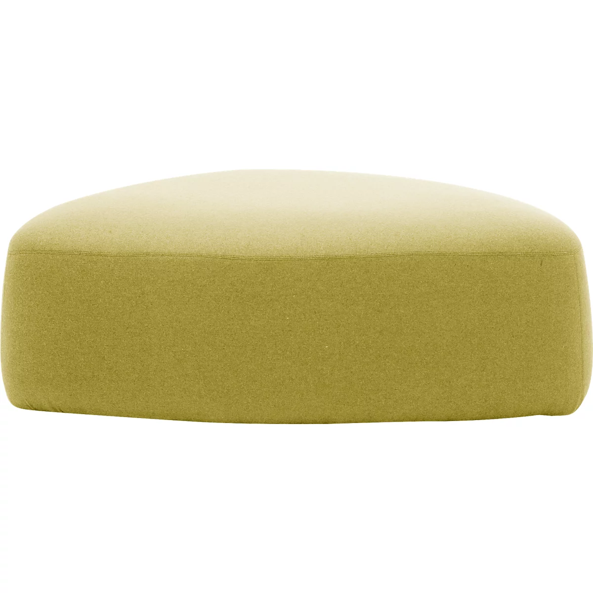 Meubles rembourrés Leyform GOGO Pouf, grand, ovale, L 1240 x P 1090 x H 440 mm, avec patins, revêtement en tissu, jaune