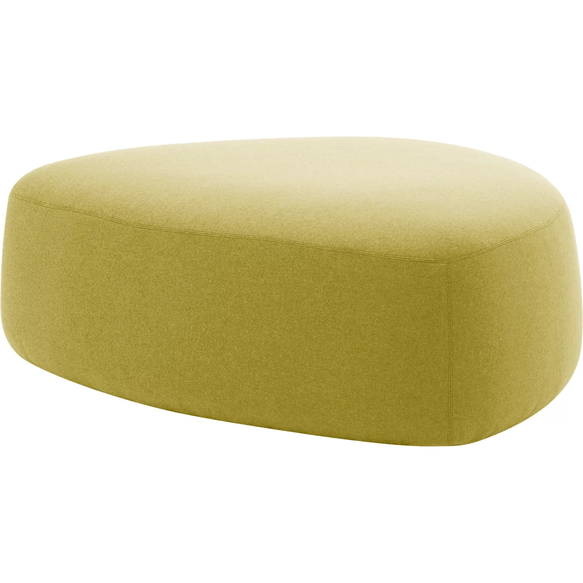 Meubles rembourrés Leyform GOGO Pouf, grand, ovale, L 1240 x P 1090 x H 440 mm, avec patins, revêtement en tissu, jaune
