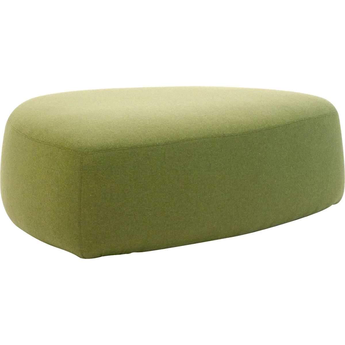 Meubles rembourrés Leyform GOGO Pouf, grand, ovale, L 1240 x P 1090 x H 440 mm, avec patins, revêtement tissu, vert clair