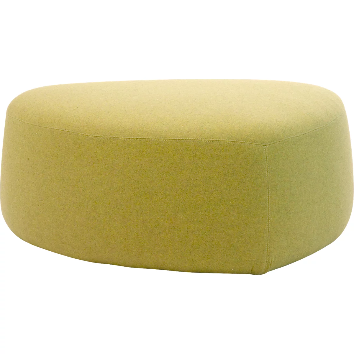 Meubles rembourrés Leyform GOGO Pouf, moyen, ovale, L 980 x P 910 x H 390 mm, avec patins, revêtement tissu, jaune