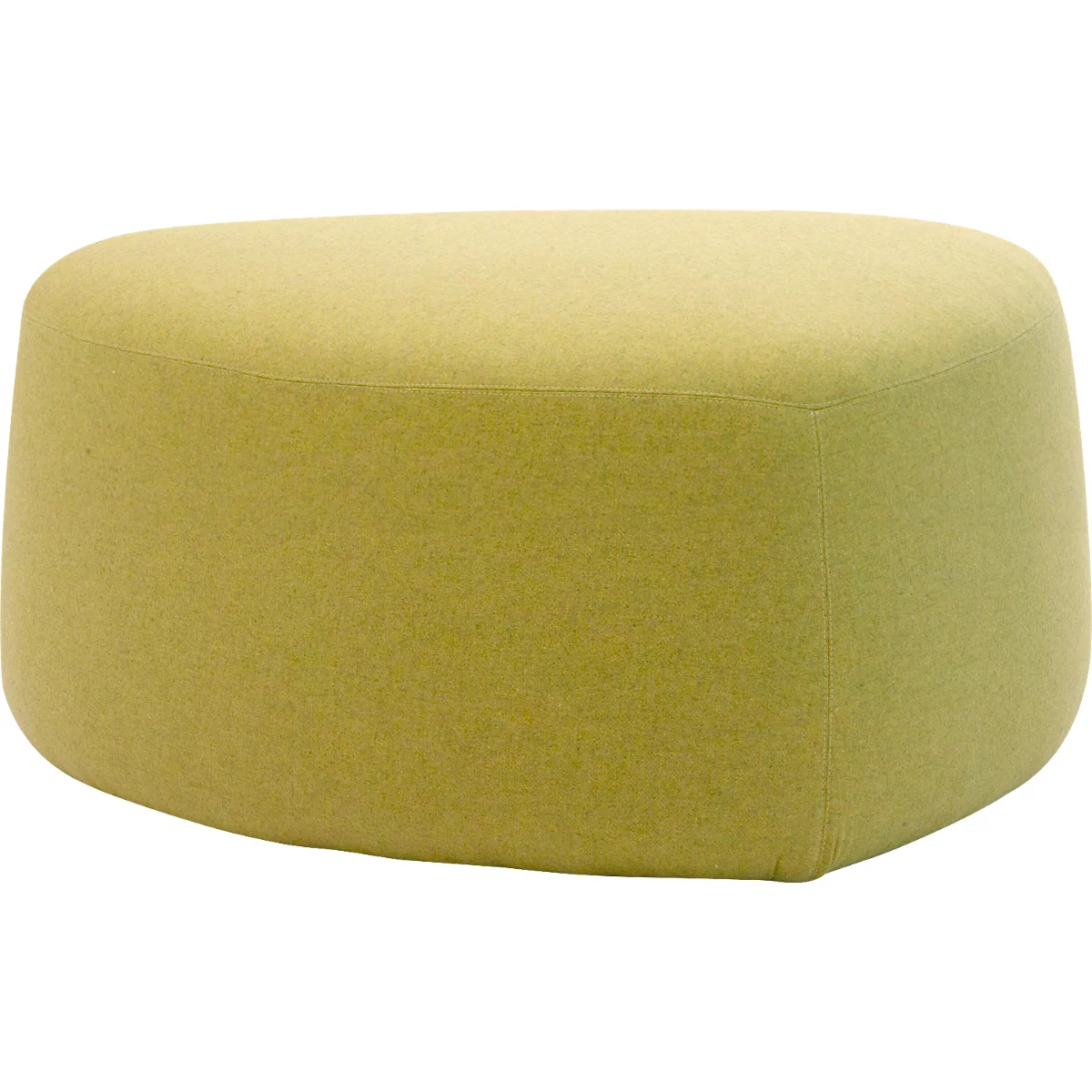 Meubles rembourrés Leyform GOGO Pouf, moyen, ovale, L 980 x P 910 x H 440 mm, avec patins, revêtement tissu, jaune