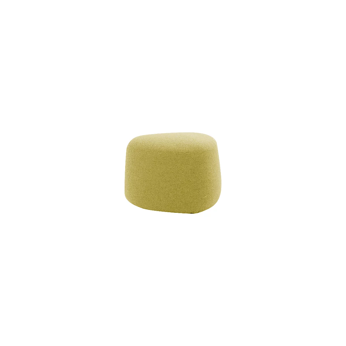 Meubles rembourrés Leyform GOGO Pouf, petit, ovale, L 550 x P 515 x H 440 mm, avec patins, revêtement en tissu, jaune