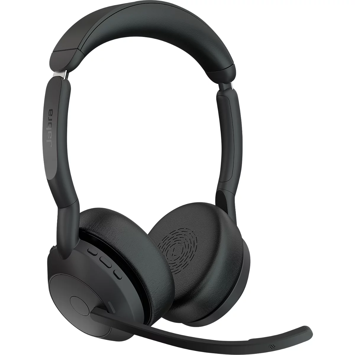 Micro-casque Jabra Evolve2 55, station de charge, portée jusqu'à 30 m, jusqu'à 10 h, optimisé UC, stéréo, noir