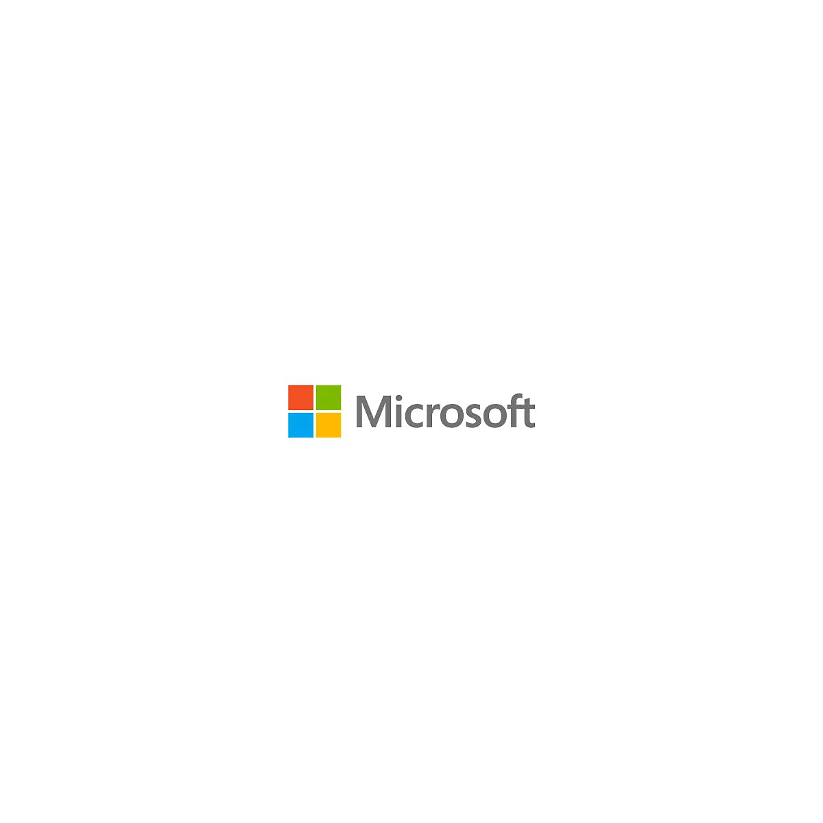 Microsoft-Logo bestehend aus vier farbigen Quadraten und dem grauen Schriftzug.