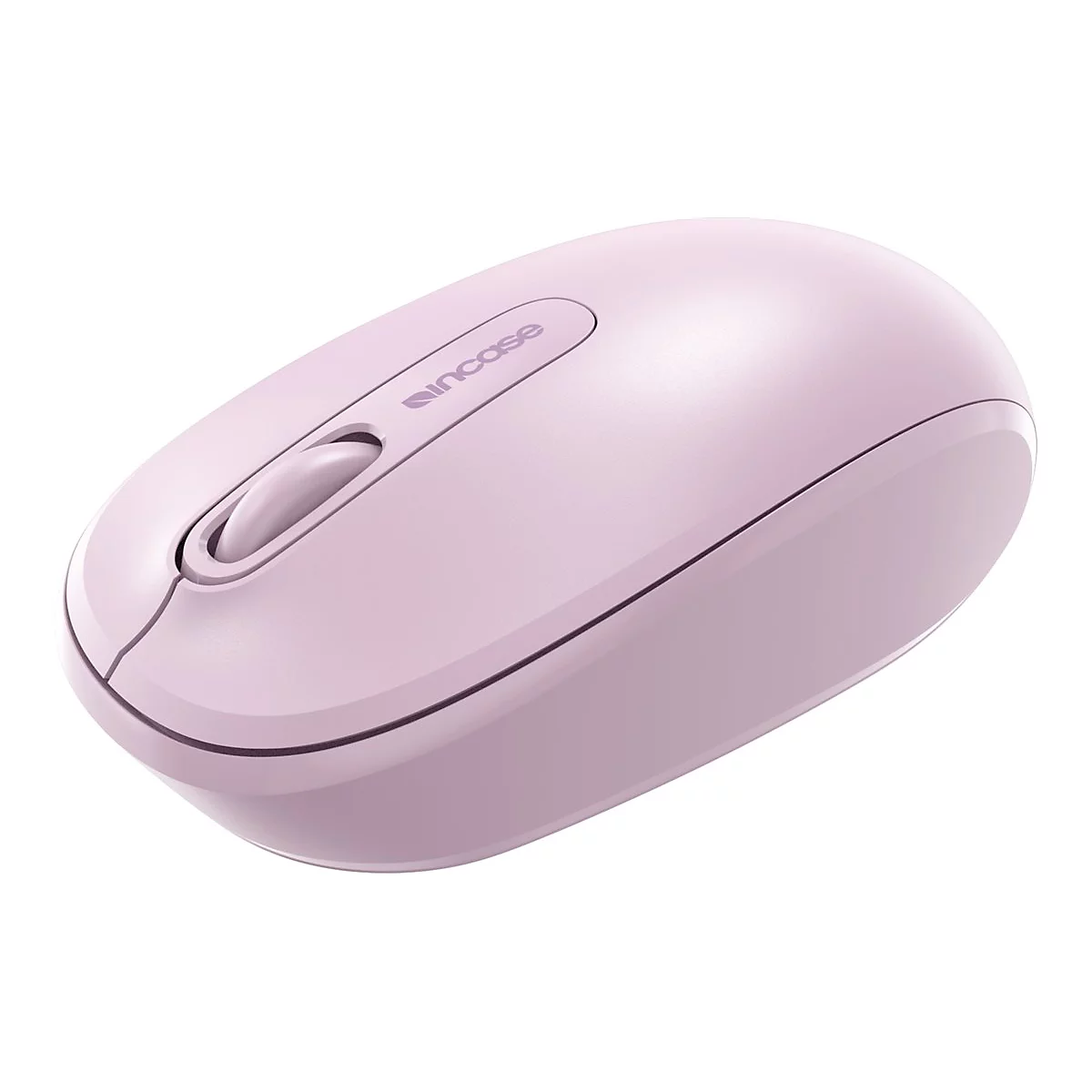 Helllila kabellose Computermaus. Auf der Oberseite steht "incase".