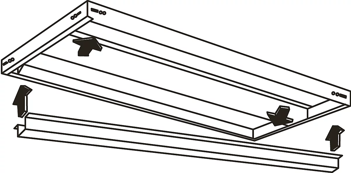 Miembro horizontal, para estantes, galvanizado
