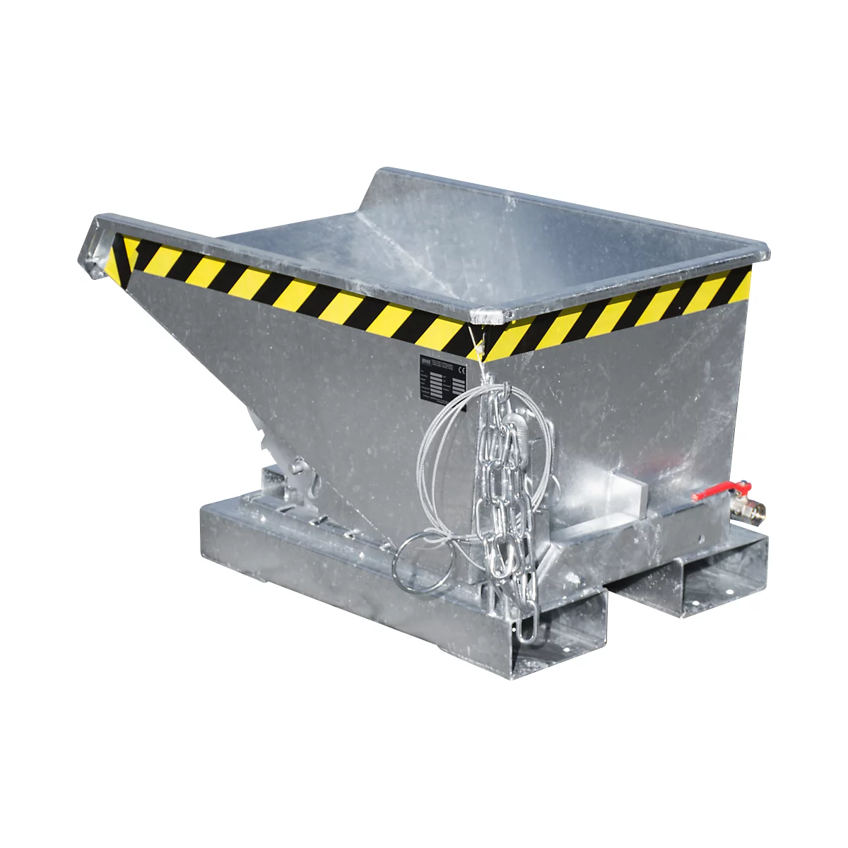 Mini spaanbak type EXPO-E 150, kabelbediend kantelproces, capaciteit 0,15 m³, tot 750 kg, gegalvaniseerd