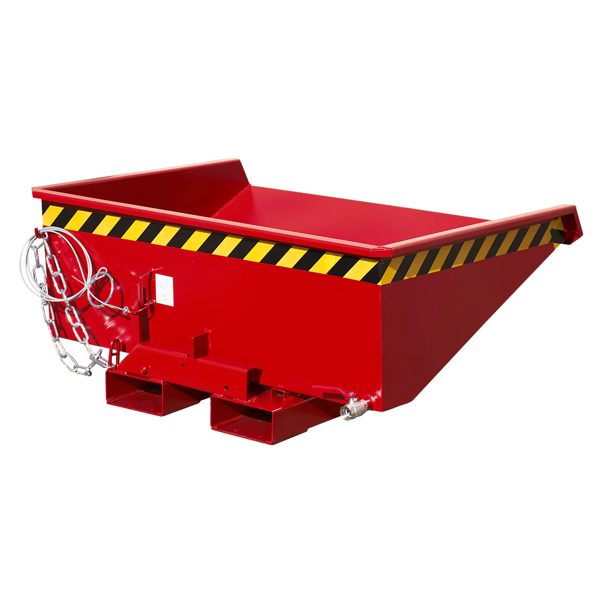 Mini-Spänebehälter Typ EXPO-E 275, Seilzug-Kippvorgang, Inhalt 0,275 m³, bis 750 kg, feuerrot RAL 3000