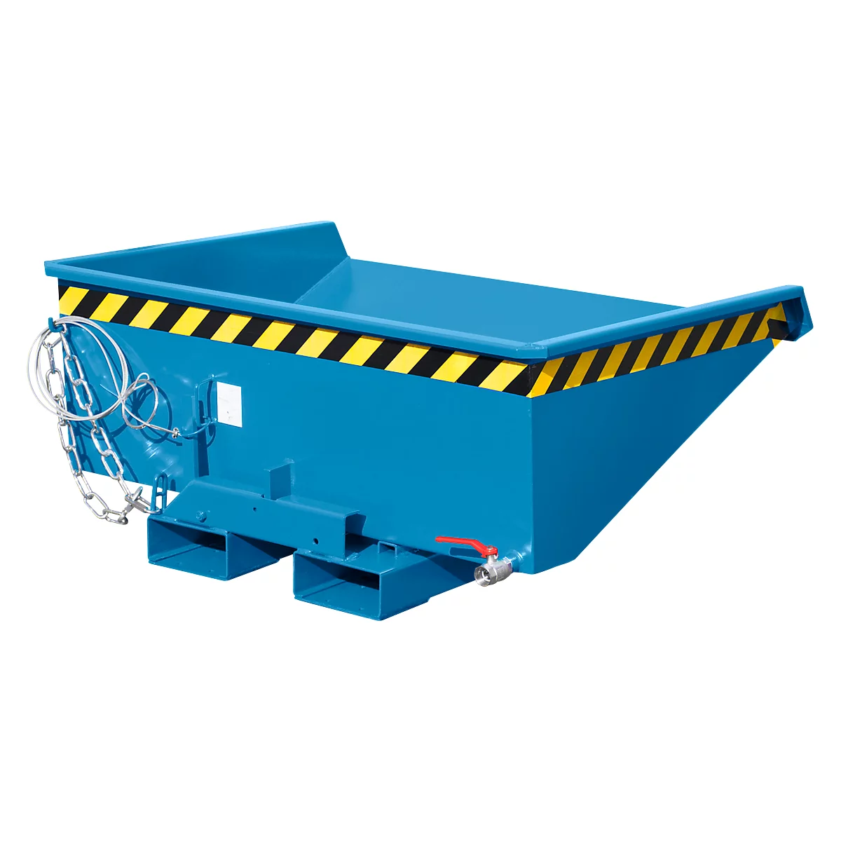 Mini-Spänebehälter Typ EXPO-E 275, Seilzug-Kippvorgang, Inhalt 0,275 m³, bis 750 kg, lichtblau RAL 5012