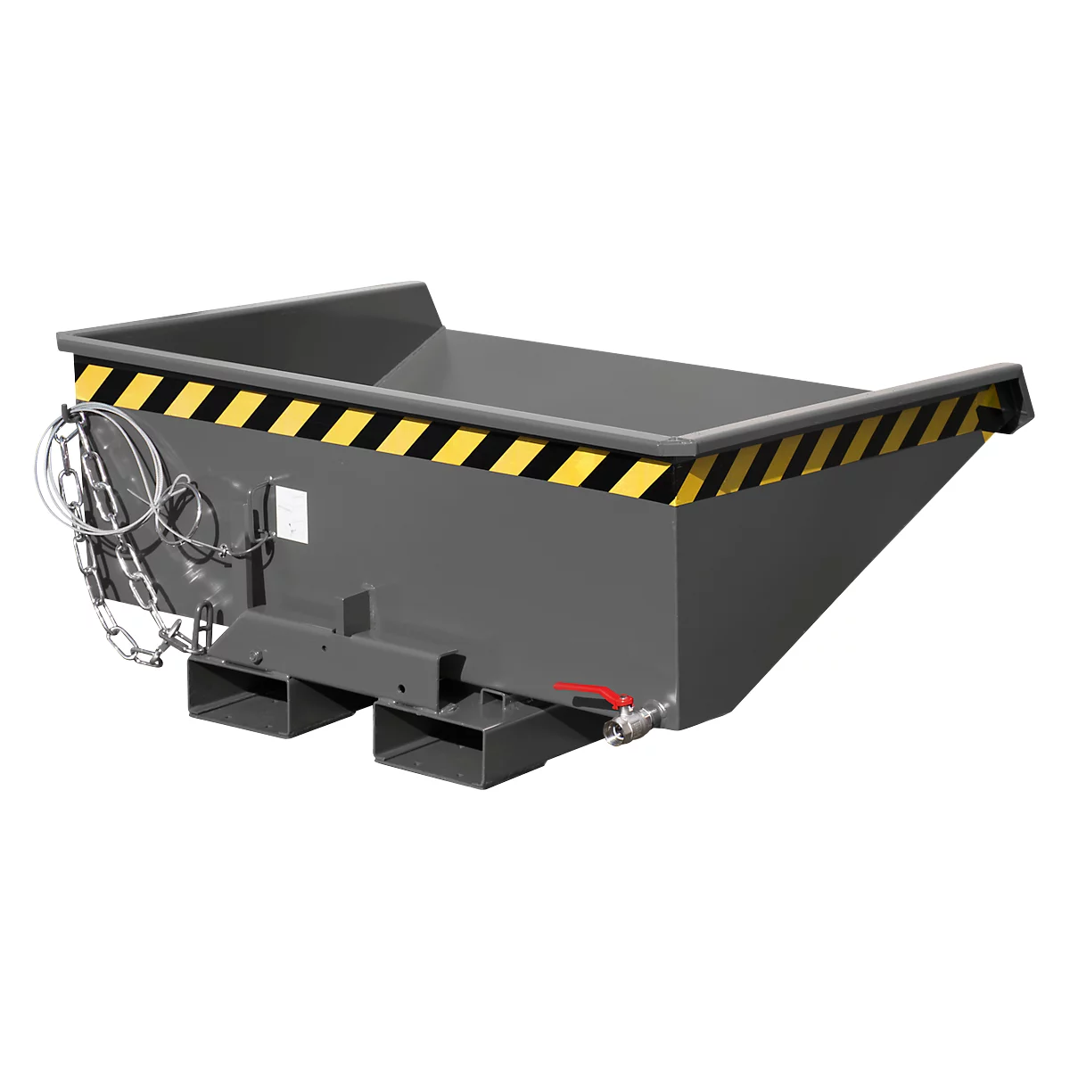 Mini-Spänebehälter Typ EXPO-E 275, Seilzug-Kippvorgang, Inhalt 0,275 m³, bis 750 kg, mausgrau RAL 7005