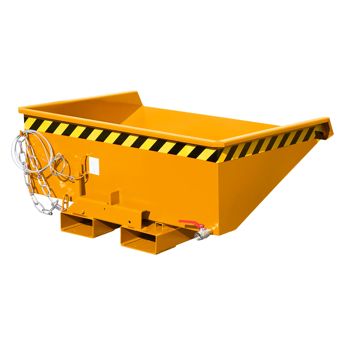 Mini spanencontainer type EXPO-E 275, kabelbediend kantelproces, capaciteit 0,275 m³, tot 750 kg, geel-oranje RAL 2000