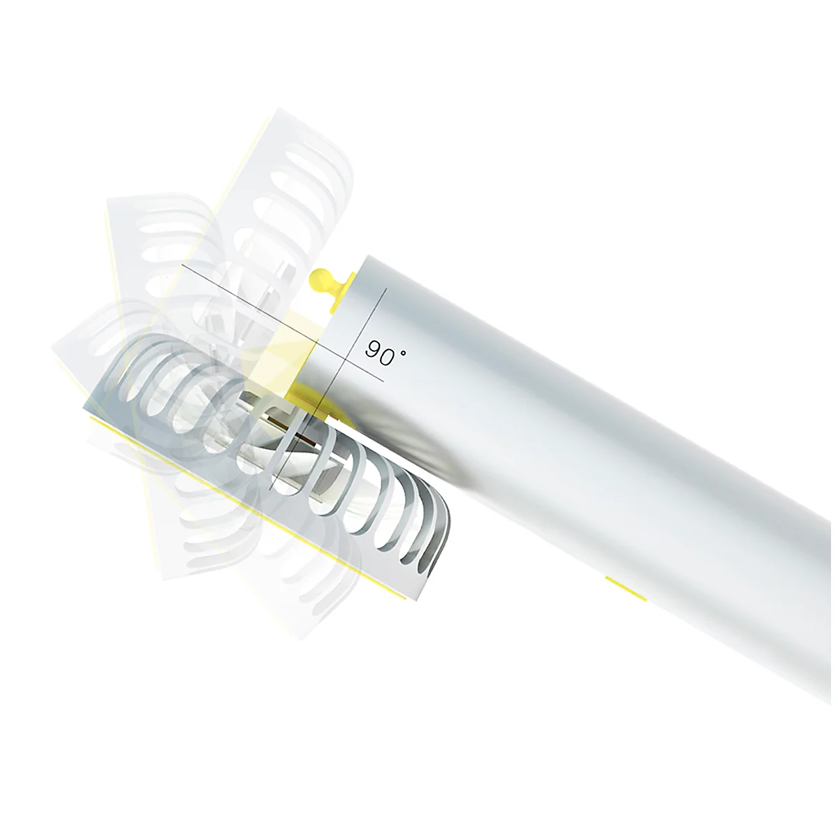 Miniventilator met bevochtiging Air Fresh Mini, 3 snelheden, 15 ml/u, 3,5 W, USB, B 76 x D 55 x H 166 mm, grijs geel