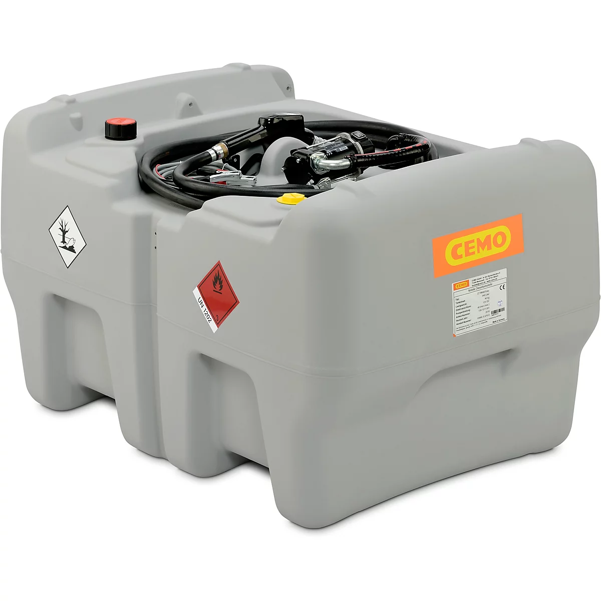 Mobiel benzinestation CEMO elektrische pomp 12V,40l/min, automatisch mondstuk, polyethyleen, enkelwandig, B 118 x D 80 x H 71 mm