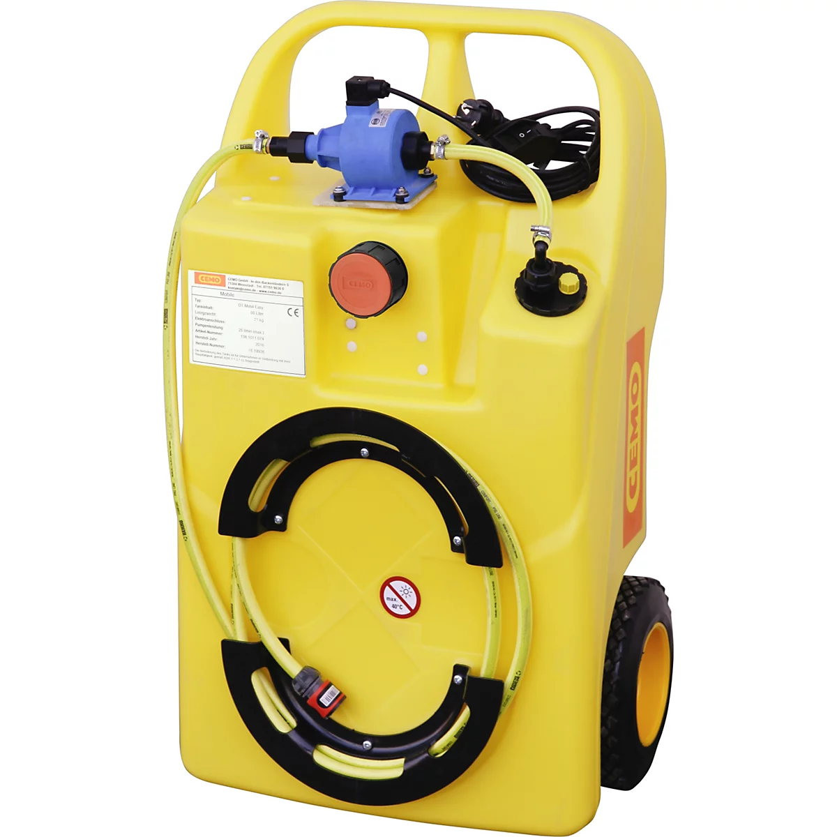 Mobiel besproeiingssysteem CEMO Aqua-Caddy, met oscillerende zuigerpomp 230V, debiet 3,5 l/min, 60l volume