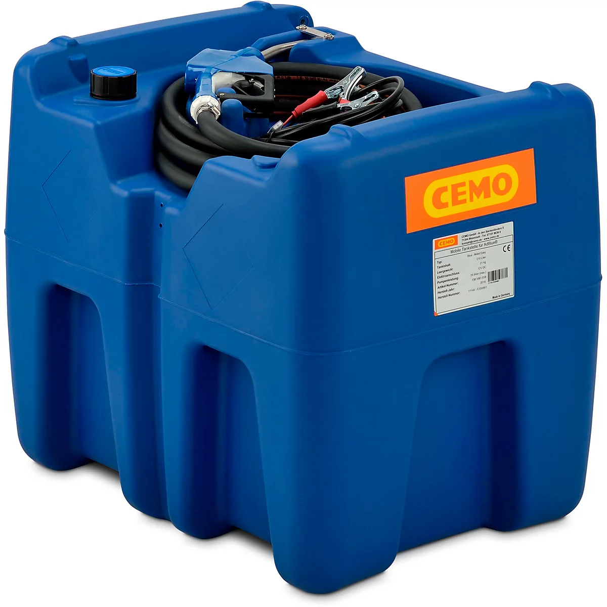 Mobiel tankstation CEMO Blue-Mobil EASY, met dompelpomp CENTRI SP30 12 V, 210 l tank voor AdBlue®, B 785 x D 595 x H 685 mm