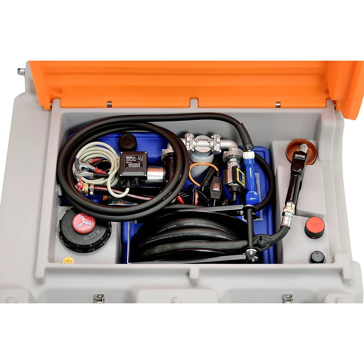 Mobiel tankstation CEMO DT-Mobil Easy Premium, Combi 850/100 l tank voor diesel en Adblue®, CematicDuo24/12 V elektrische pomp