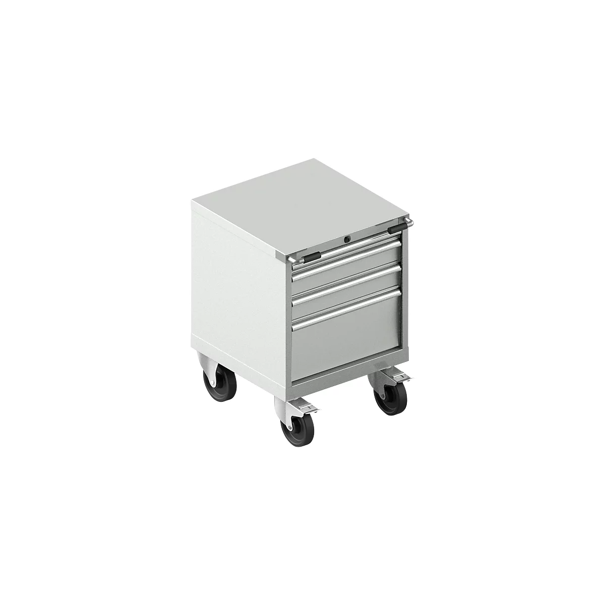 Mobiele gereedschapskast WSK 27-27, 4 laden, tot 75 kg, H 770 mm, individuele vergrendeling, staal, lichtgrijs/lichtgrijs