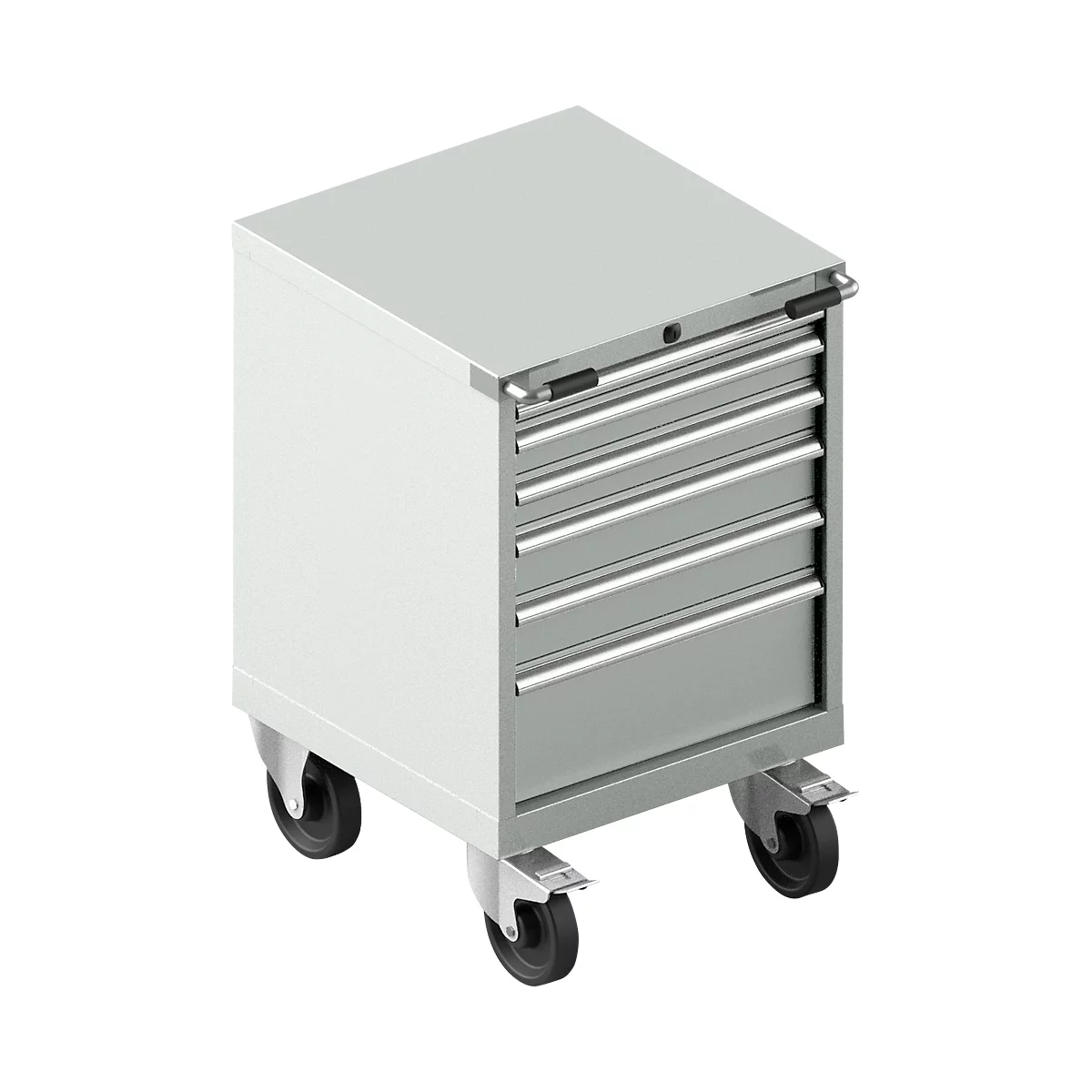 Mobiele gereedschapskast WSK 27-27, 6 laden, tot 75 kg, H 870 mm, individuele vergrendeling, staal, lichtgrijs/lichtgrijs
