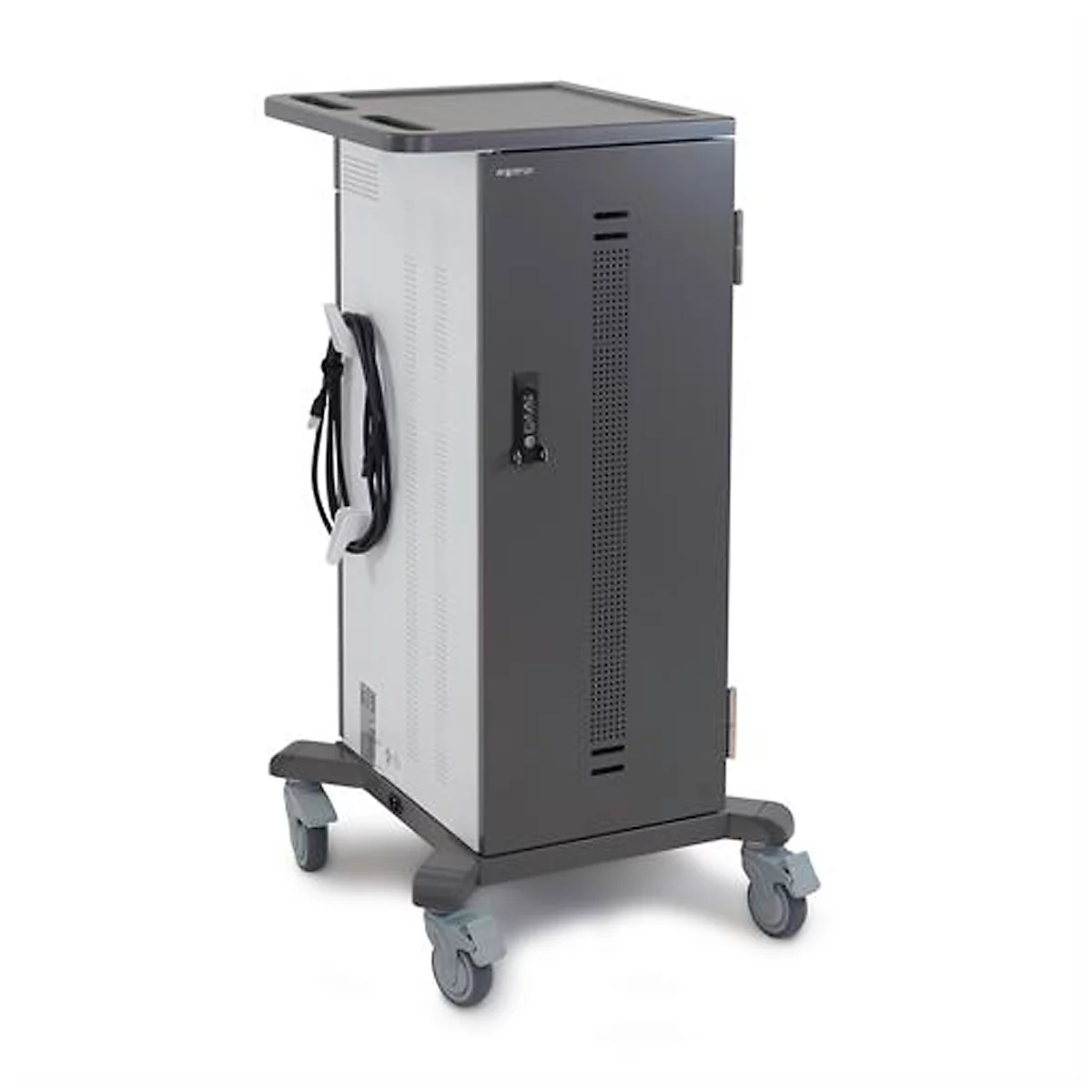 Mobiele oplaadwagen ergotron® YES35, tot 35 tablets, smartphones &amp; e-readers, verstelbare rekken, 4 compartimenten, 12,7 kg per compartiment, B 620 x D 600 x H 1170 mm