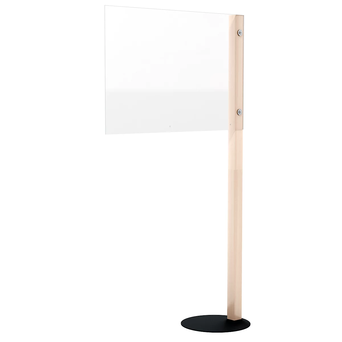 Mobiele scheidingswand , acrylglas, dikte 4 mm, B 980 x H 650 mm, incl. standpijp met voet, H 1765 mm