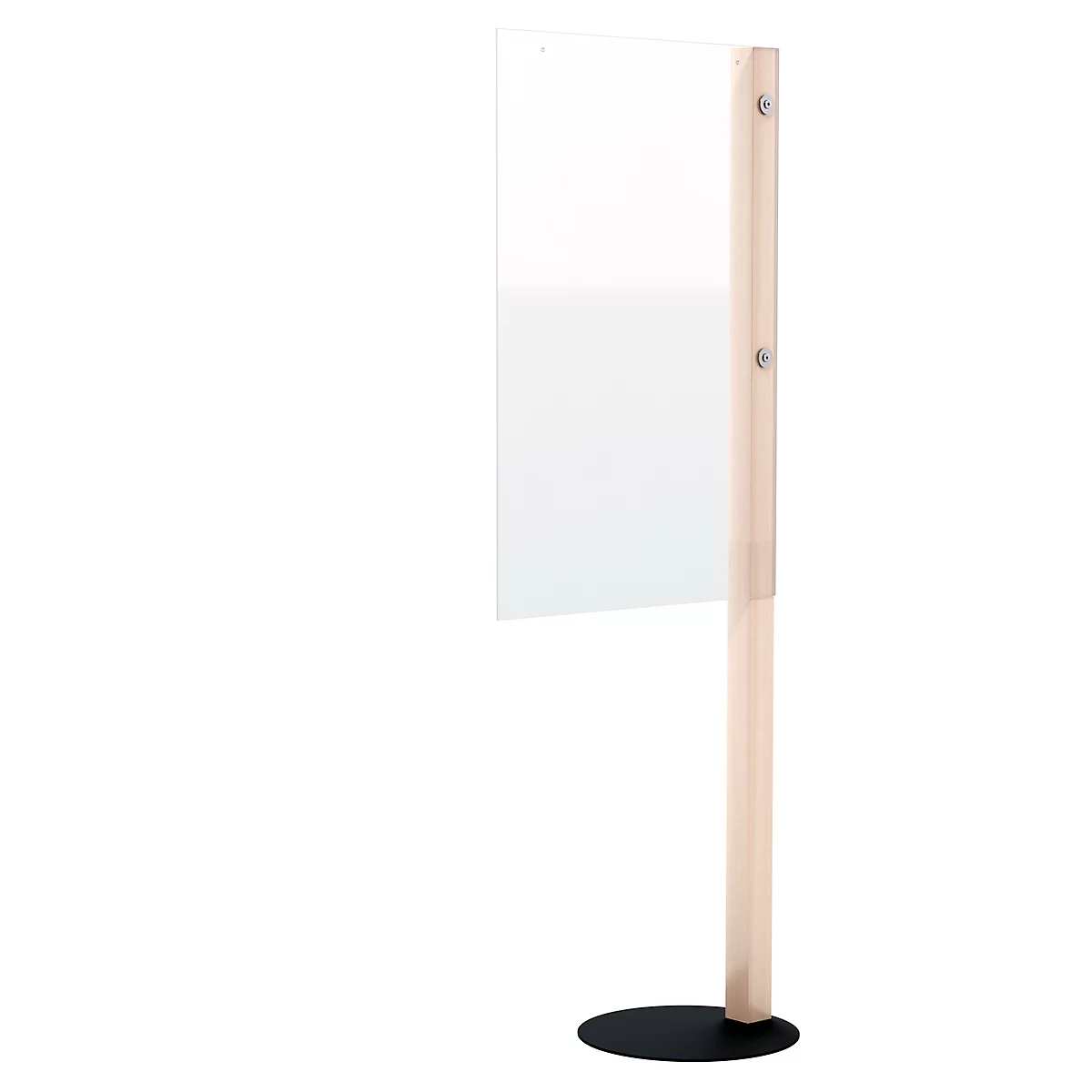 Mobiele scheidingswand , acrylglas, dikte 4 mm, B 980 x H 650 mm, incl. standpijp met voet, H 1765 mm