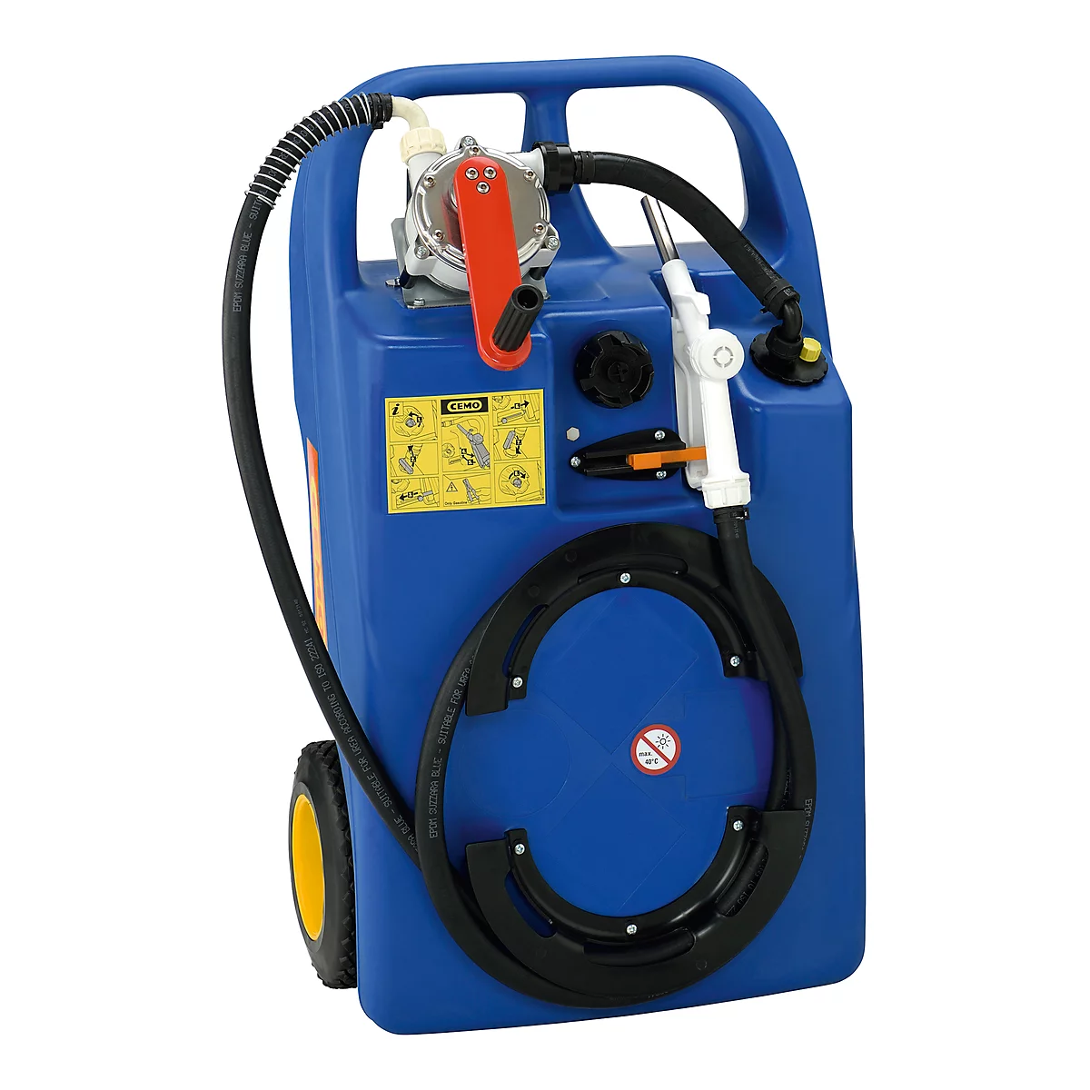 Mobiele tankinstallatie AdBlue-trolley, 60 l, handpomp, slang 2,9 m