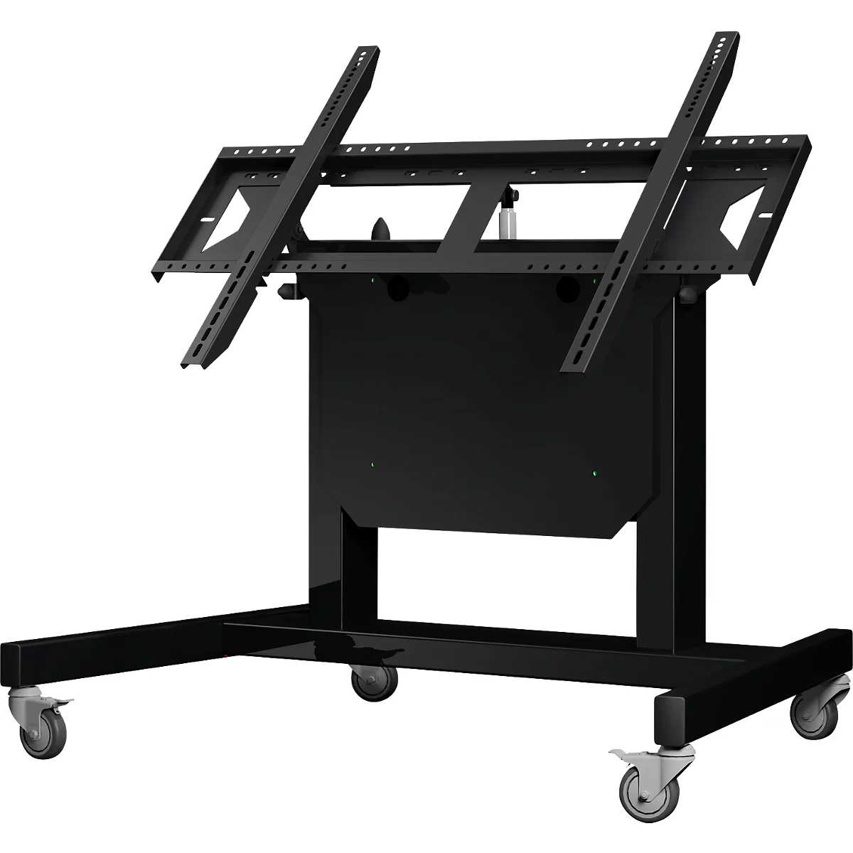 Mobile Displayhalterung eQLift TiltTec, für 1 Display bis 75 ″/bis 73 kg, elektrisch höhenverstellbar, um 90° neigbar, VESA, Metall, tiefschwarz RAL 9005