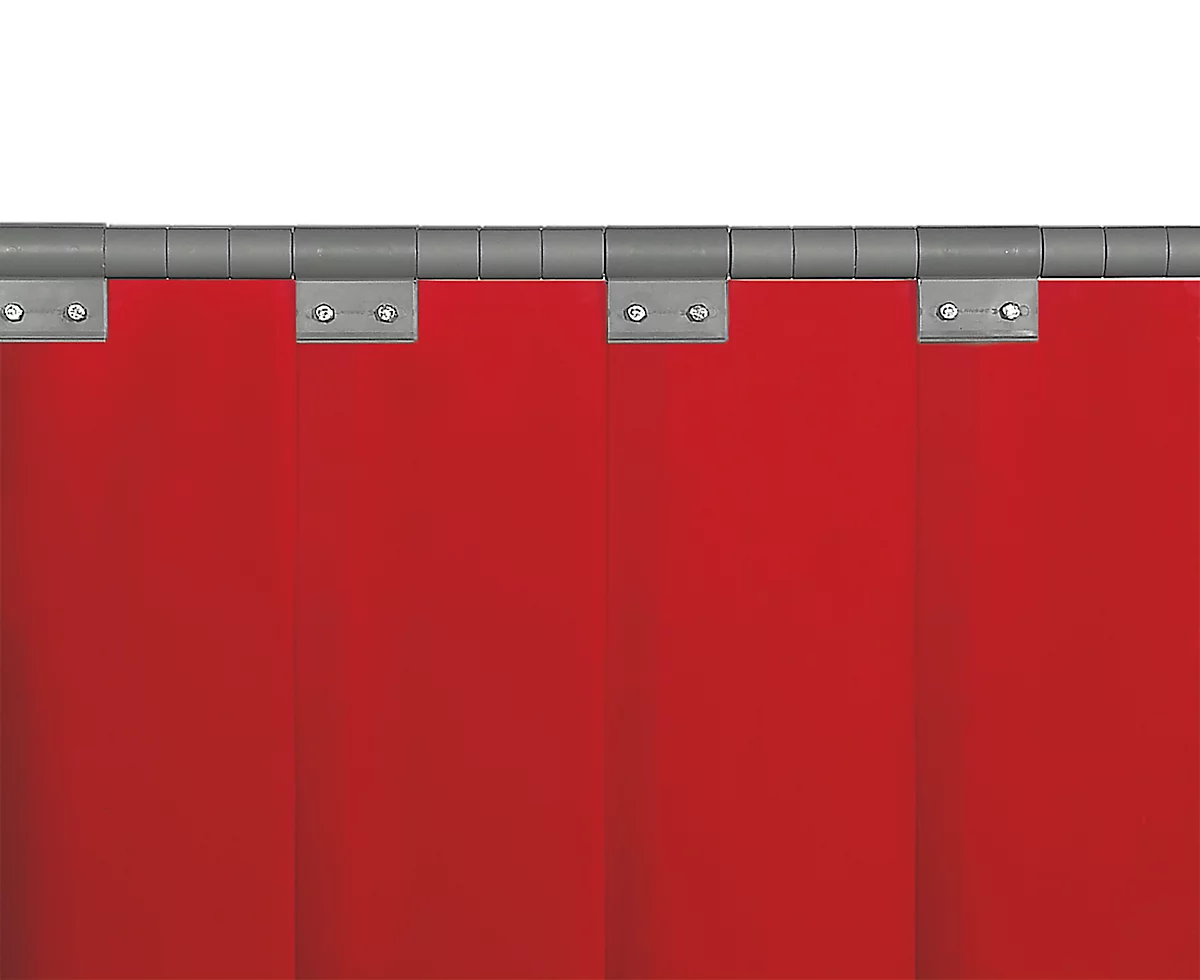Mobile Schweißerschutzwand, 1-tlg., 2 mm starke Lamellen, EN ISO 25980, B 2100 x H 1920 mm, blau/rot