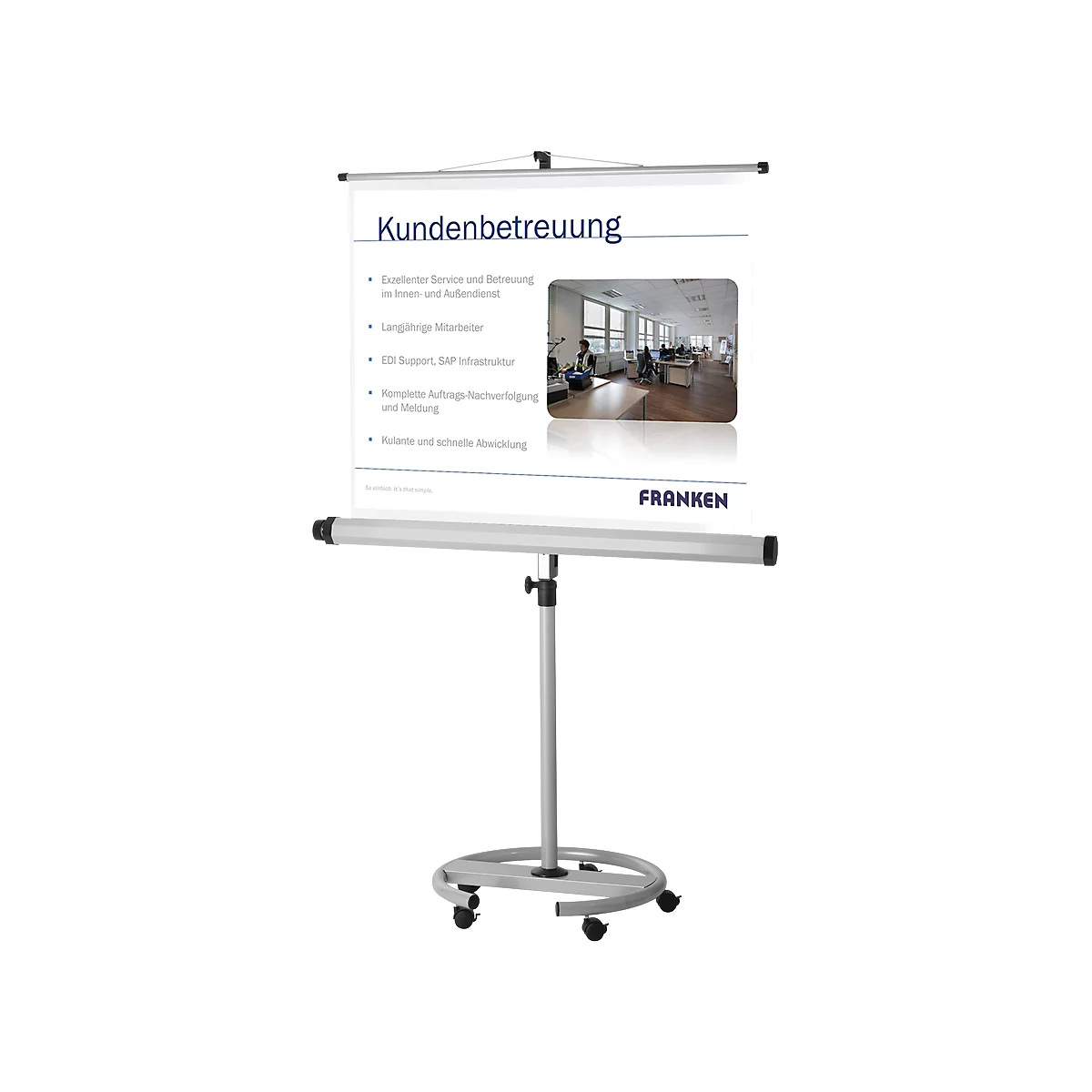 Mobile Stativleinwand Franken Pro, 1500 x 1500 mm