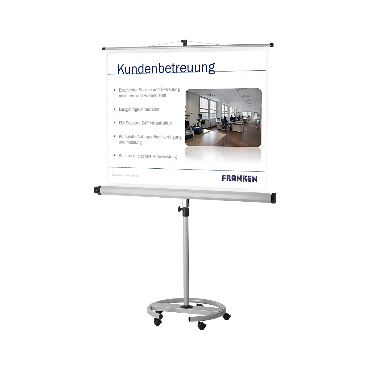 Mobile Stativleinwand Franken Pro, 1800 x 1800 mm