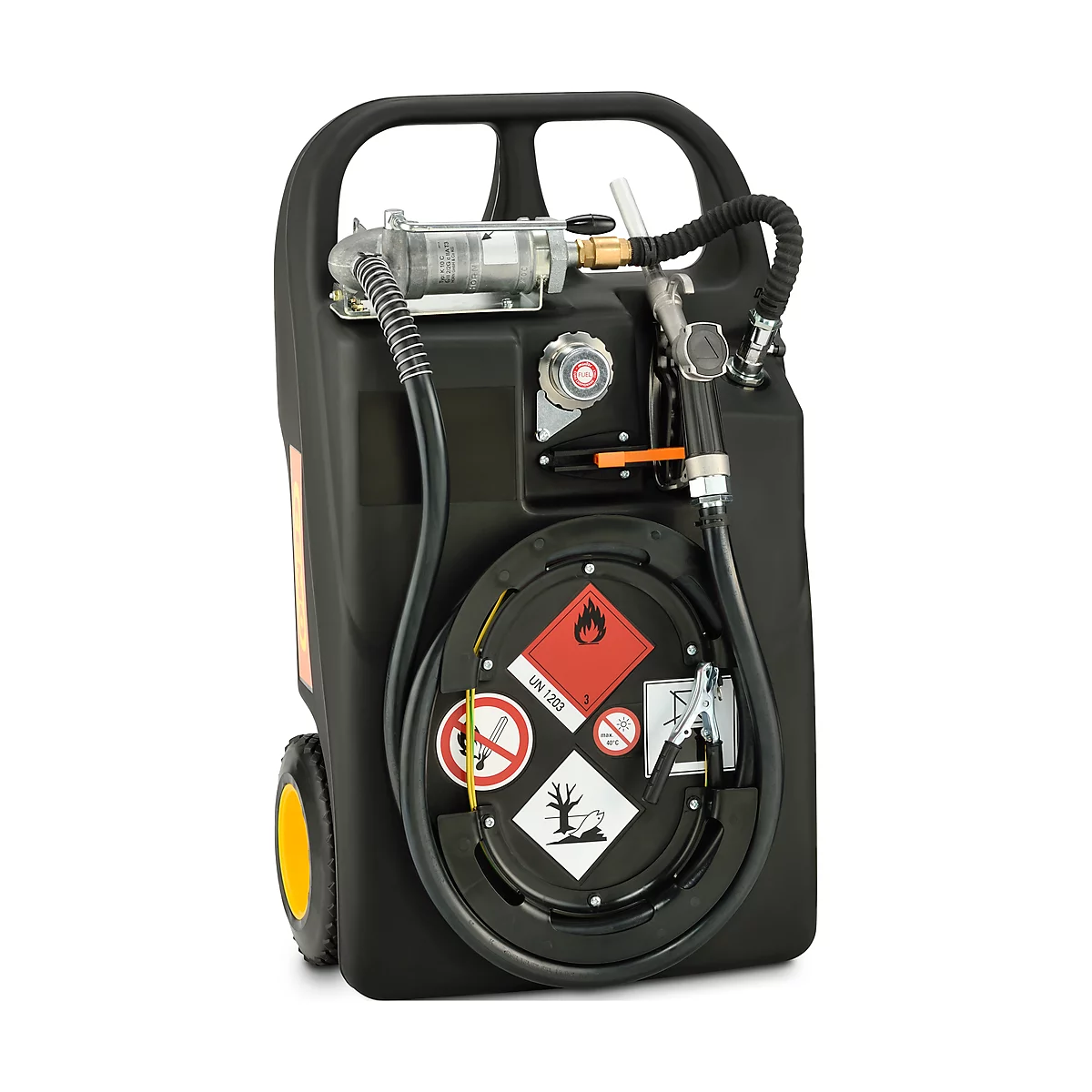 Mobile Tankanlage Benzin-Trolley, 60 l,Handpumpe, Schlauch 2,7 m