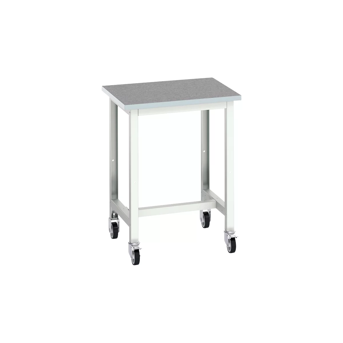 Mobile Werkbank Bott verso, Linoleum-Platte, mit Querstrebenset, B 700 x T 600 x H 930 mm, RAL 7035 Lichtgrau
