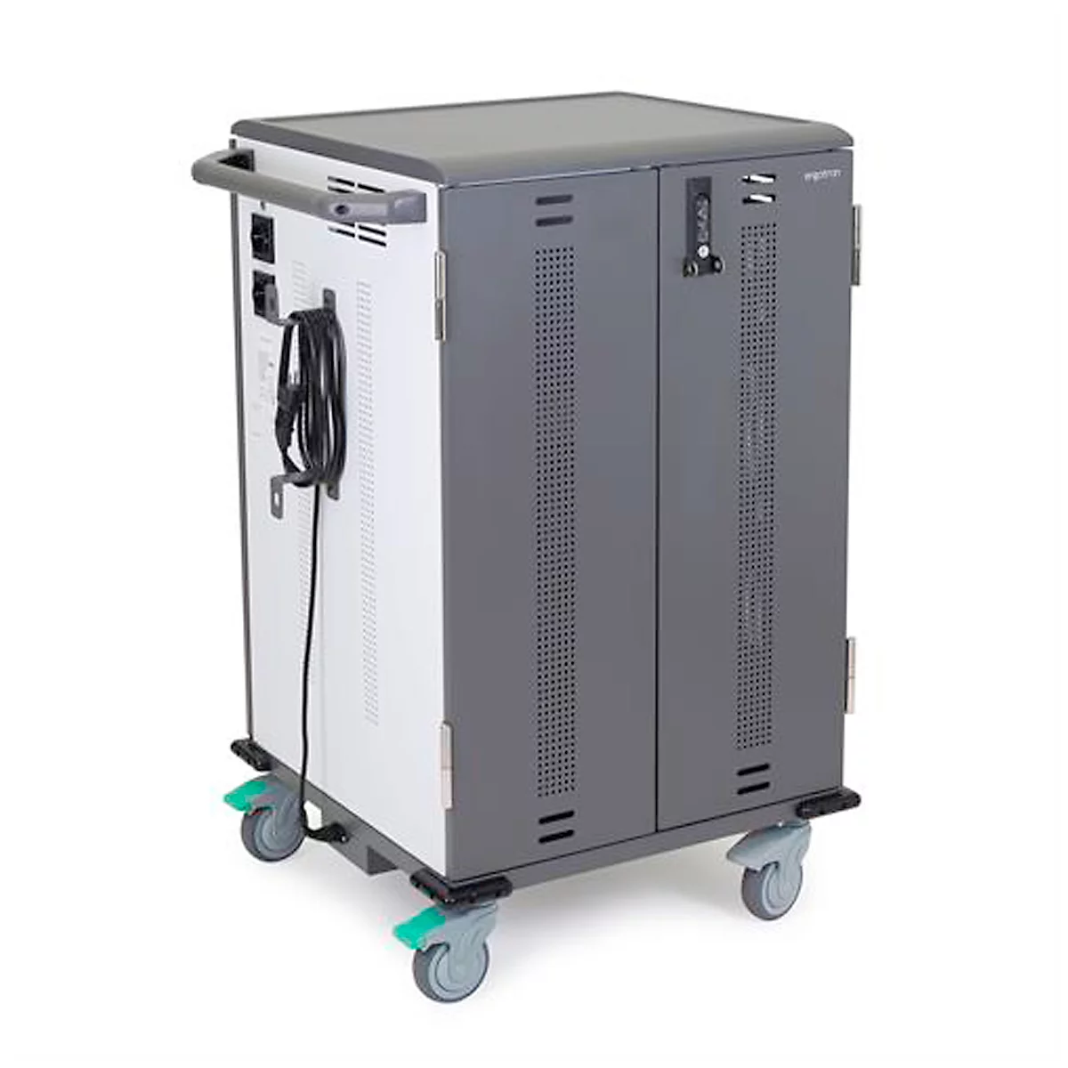 Mobiler Ladewagen ergotron® YES35, bis zu 36 Tablets & Chromebooks oder 24 Laptops bis 14', verstellbare Gestelle, B 640 x T 730 x H 1060 mm