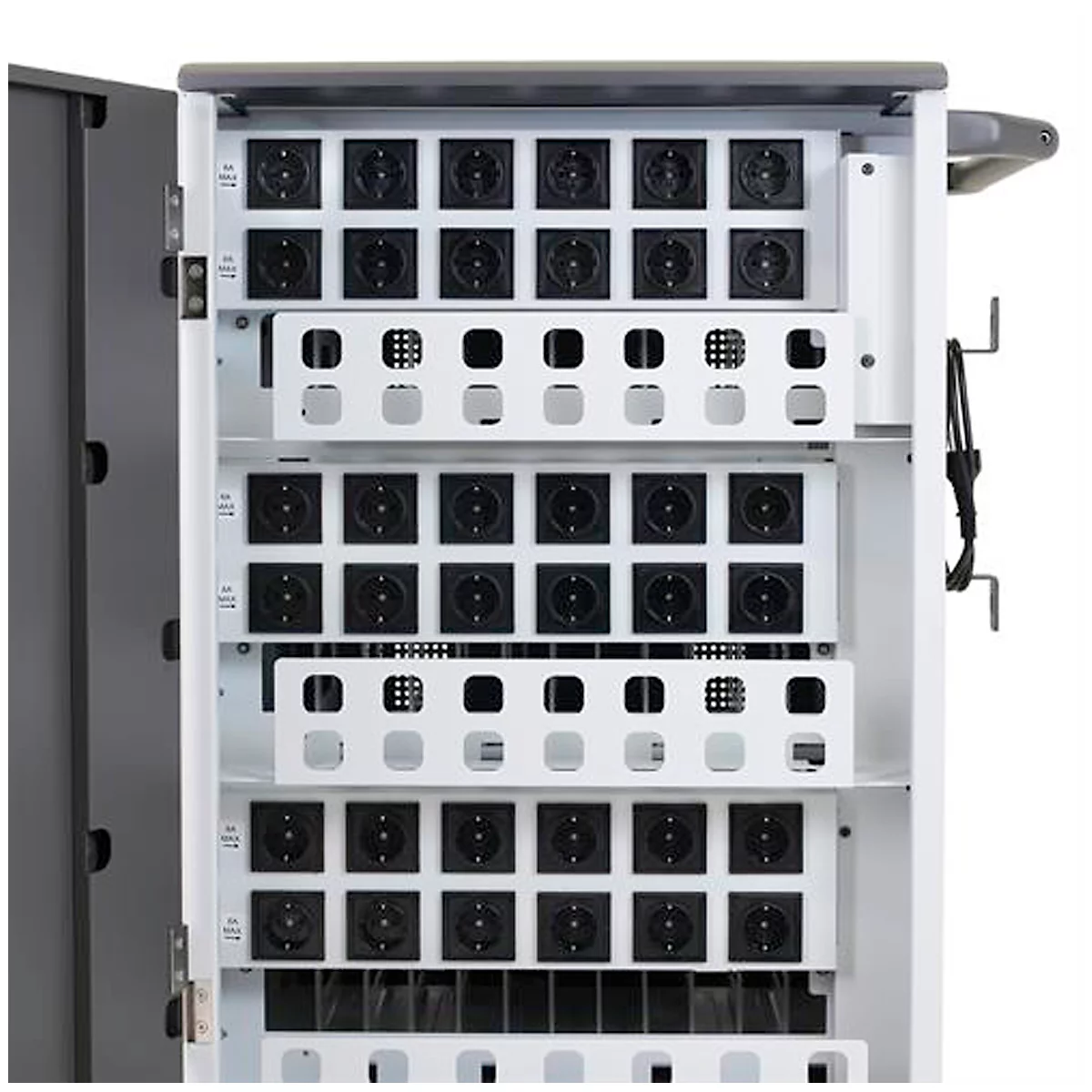Mobiler Ladewagen ergotron® YES35, bis zu 36 Tablets & Chromebooks oder 24 Laptops bis 14', verstellbare Gestelle, B 640 x T 730 x H 1060 mm