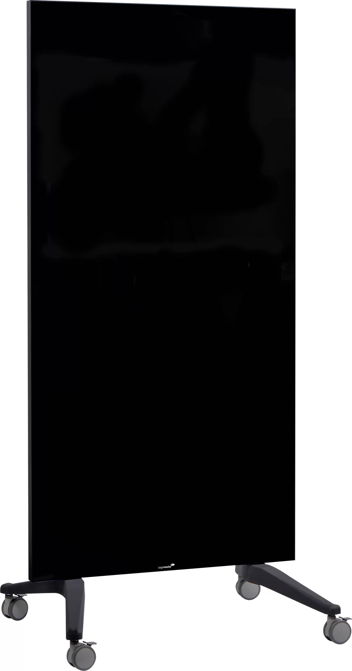 Mobiles Glasboard Legamaster, schwarz, magnethaftend, doppelseitig nutzbar, B 900 x H 1750 mm