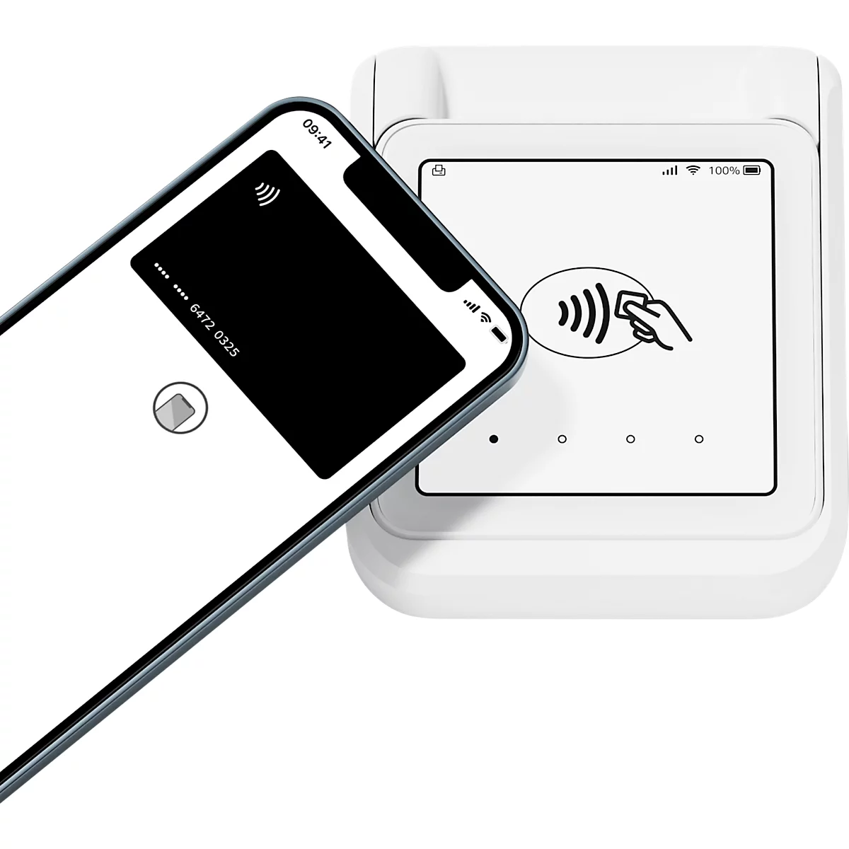 Mobiles SumUp Solo Kartenterminal mit integriertem Thermodrucker und All-in-One-Funktion zur Zahlung, Belegausgabe und Rückerstattung
