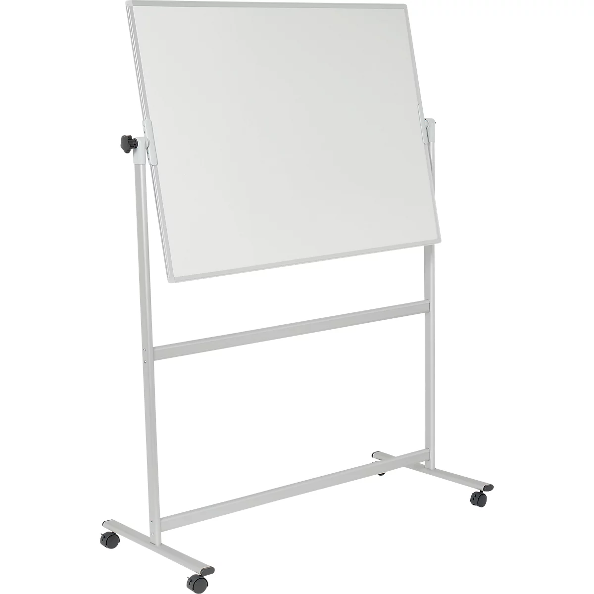 Mobiles Whiteboard Franken U-Act! Line®, Querformat, 2-seitig nutzbar, Stahl weiß emailliert & Aluminium, magnethaftend, Ablageleiste, B 1400 x H 1880 mm