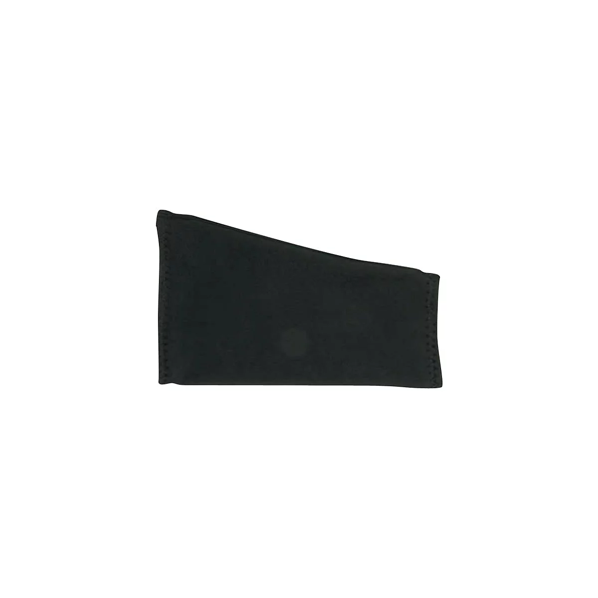 Schwarzes, rechteckiges Etui mit leicht abgeschrÃ¤gten Kanten und sichtbaren NÃ¤hten.